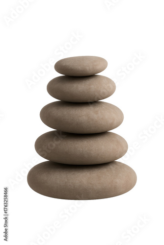 Stack of Spa Stones (Zen Pebbles) Isolated on Transparent Background