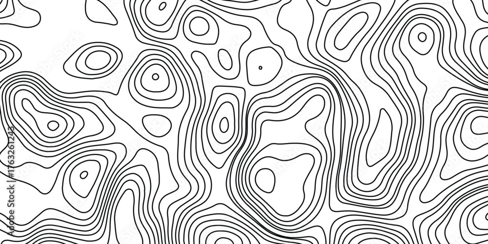 Fototapeta premium Abstract topographic contours map background. modern design with white background and black wave lines. Topo contour map design.