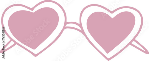 Heart-shaped glasses in pink color for a fun design