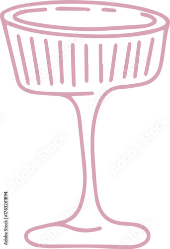 Stylish pink cocktail glass design for creative projects