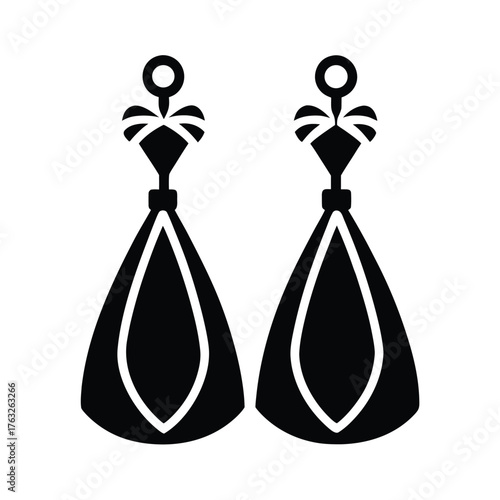 Bride Earrings Icon Vector