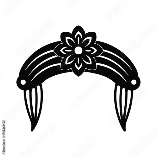 Bride Hair Accessory Icon Design