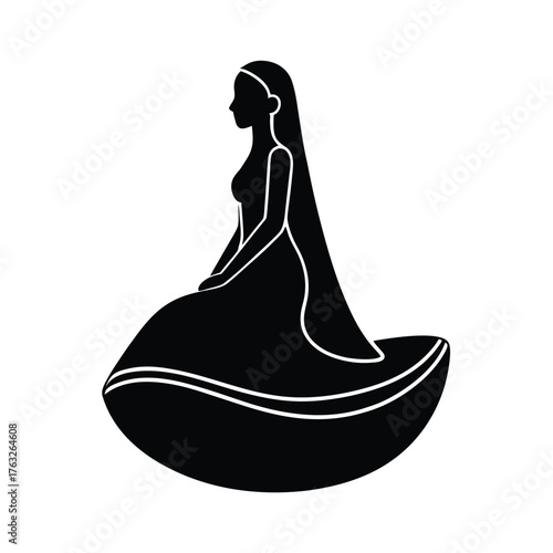 Bride Sitting On Kosha Icon Design