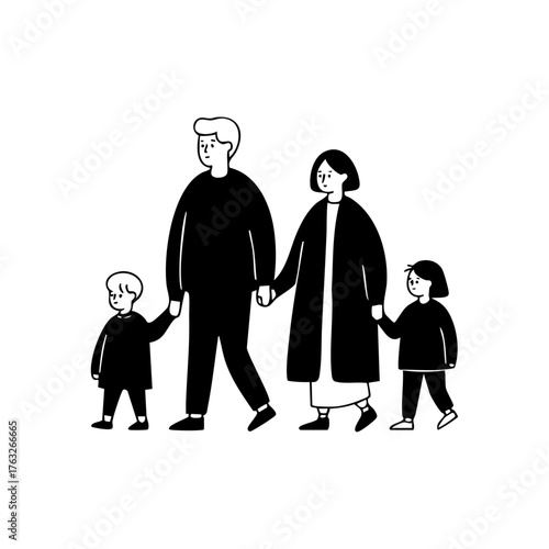 Family walking hand in hand together, representing unity, love, and generational connection.