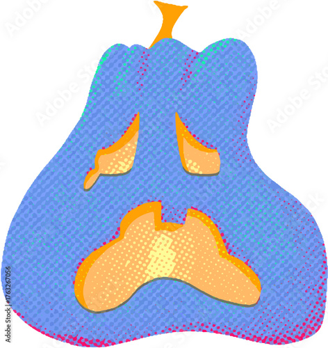 Blue Sad Pumpkin