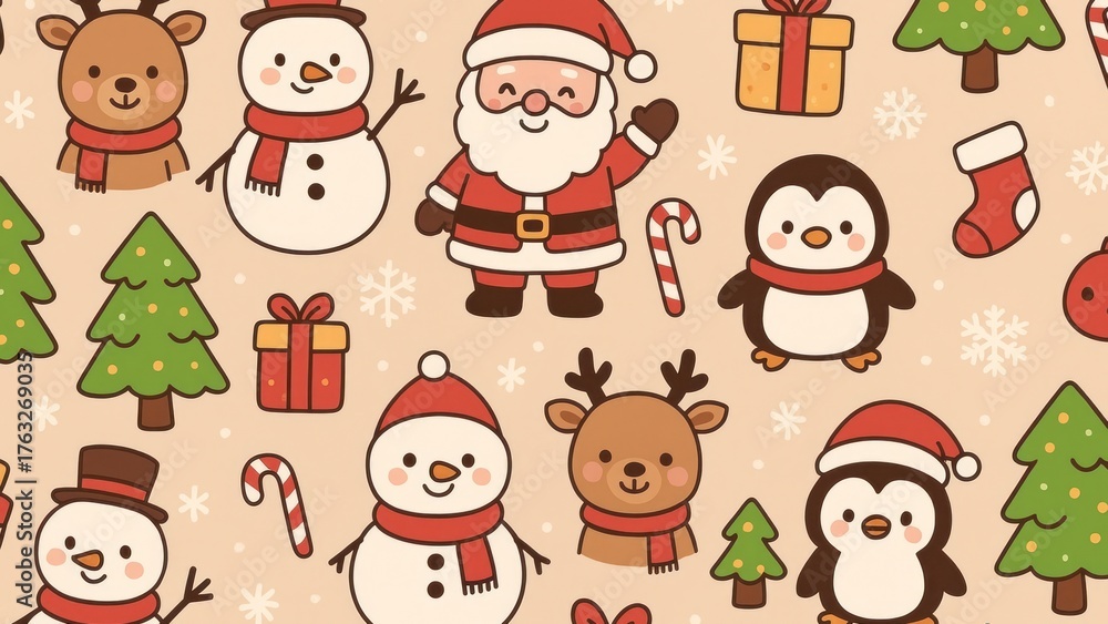 Obraz premium Festive cheerful holiday pattern.