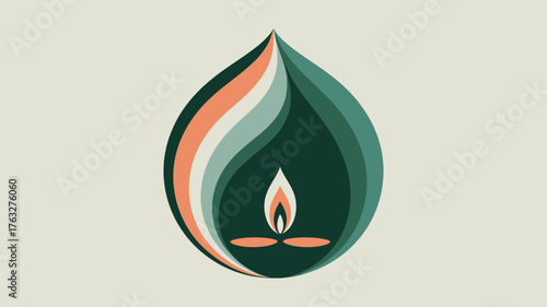 A shopping cart filled with items and a tag on a diagonally split color background illustration art