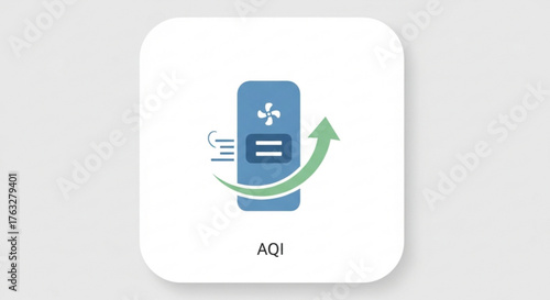 Air quality index icon, a symbol of environmental health and monitoring, clean air and pollution control