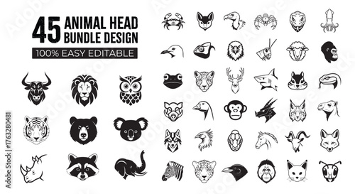 45 Animal head bundle design v2