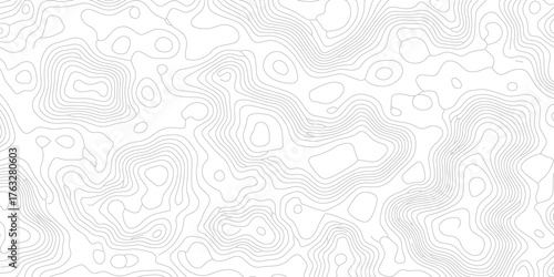 Topographic Contour Lines Illustrating Terrain Elevation and Landform Characteristics for Cartography and Geographic Representation
