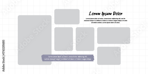 Picture abstract photo frames and digital photo wall template