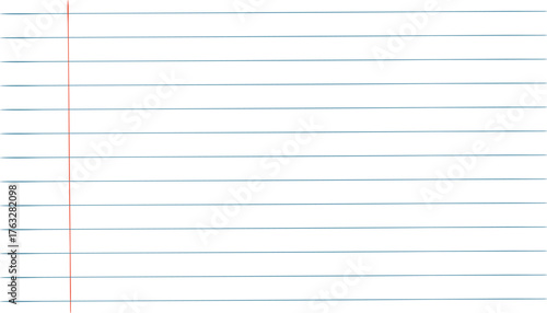 Paper line school notebook, page, empty sheet blank. Line grid copybook, notepaper. Letter, worksheet exercise book and back to school 