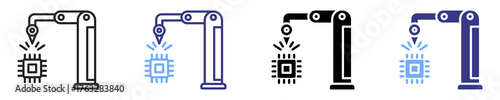 electronic industry icon set multiple style
