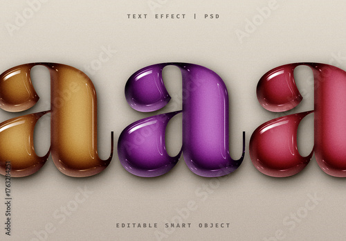 Realistic Colorful High-Gloss Text Effect