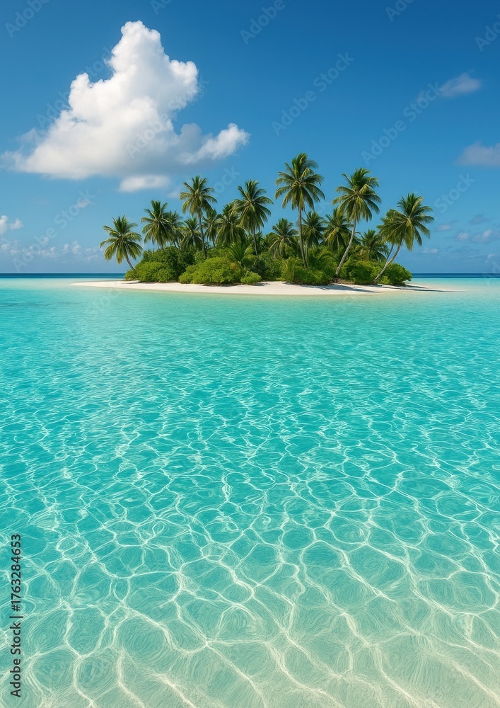 Naklejka premium Tropical paradise island mobile wallpaper.