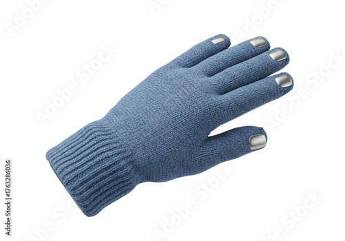 Papier peint Isolated winter knitted gloves, conductive fingertips for touchscreen operation