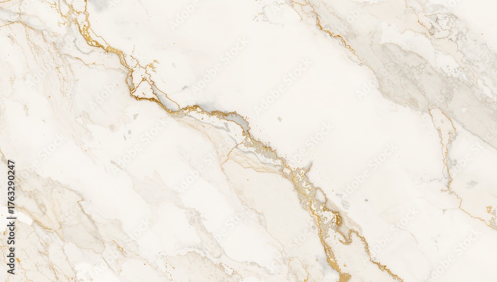 Naklejka premium Veined Surface A Golden and Gray Pattern on a Creamy Base Liquid Style.