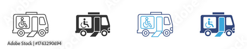 Accessibility Bus Icon set, vector illustration .