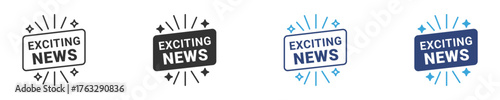 exciting news banner sign label icon set, vector illustration . 