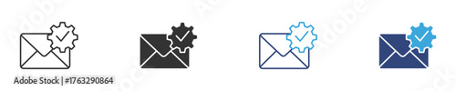 Automated Email Icon set, vector illustration . 