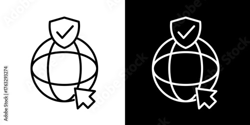 Secure Globe and Cursor Icon Representing Internet Safety and Online Protection