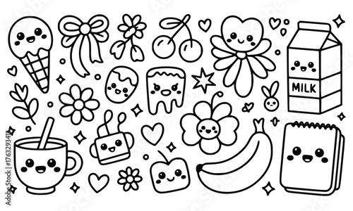 Funny cartoon animal icon set vector illustration for design