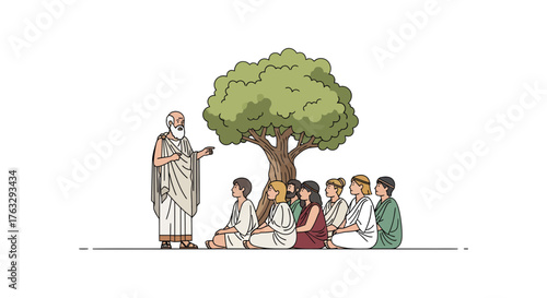 Honoring World Philosophy Day with Ancient Greek Wisdom A Teacher Inspires Young Minds Beneath a Tree