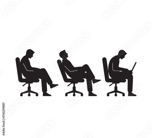 Illustrations of Various Postures in Chairs A Study of Body Language, Office Ergonomics, and Human Comfort