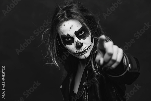 Autumn halloween festive party, spooky character, generative ai