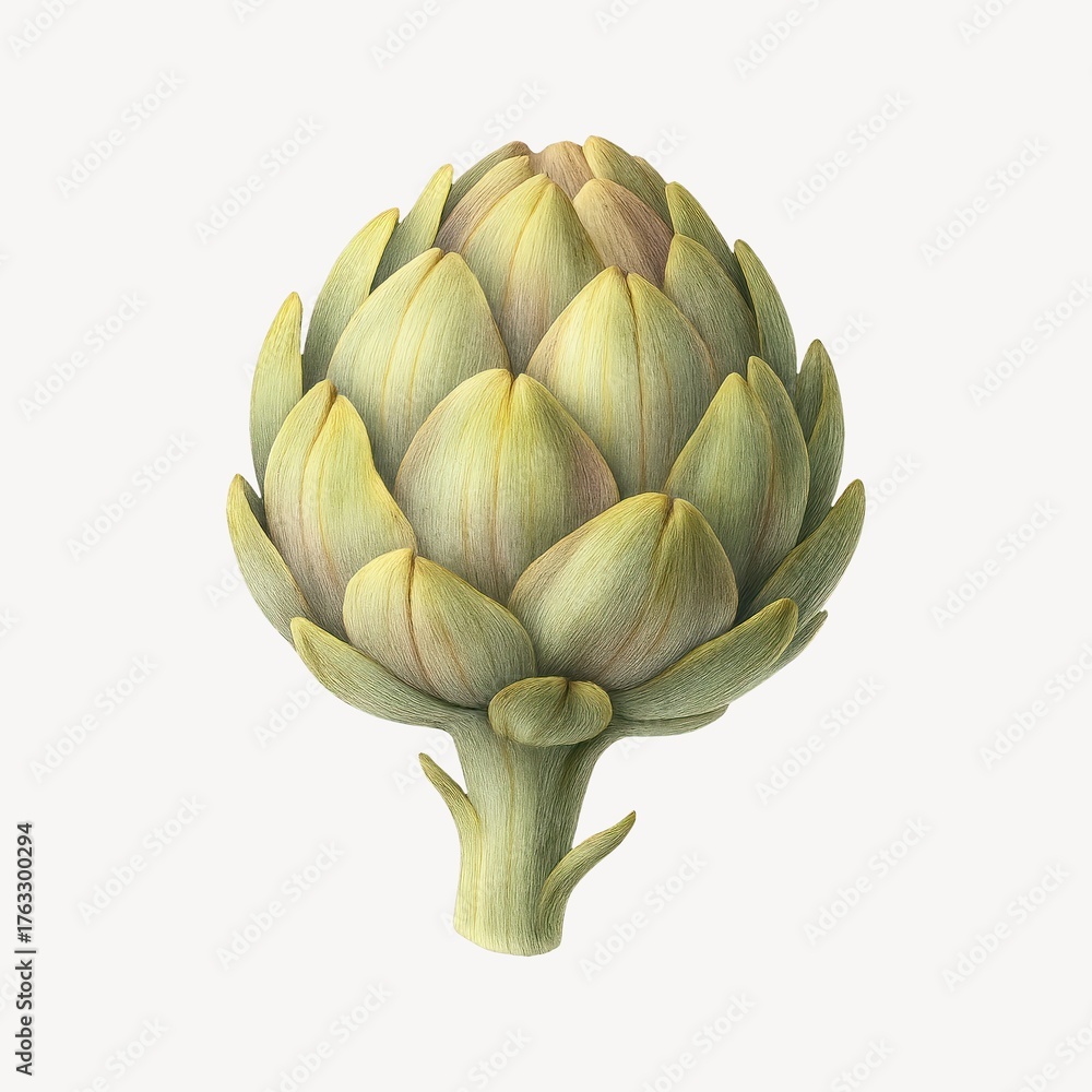Obraz premium Detailed botanical artichoke illustration.