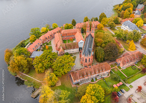 Aerial view of the historical abbey Dobbertin, Germany