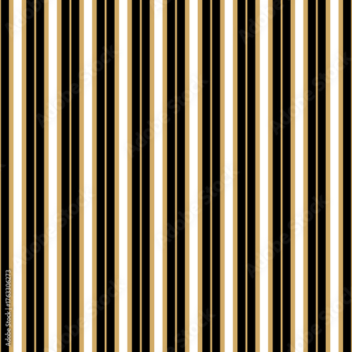 Simple Stripes Black and Gold Color Seamless Pattern