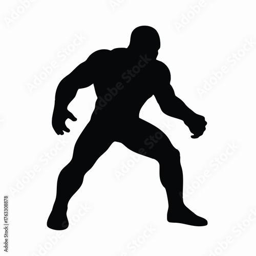 sumo wrestler silhouette power stance
