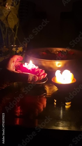burning candles in the church