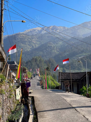 Rural view on the mountain slopes