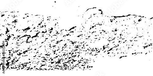 Distress urban overlay spotted concrete grain surface grainy noise rust wall grunge black splatter and white background. damaged chalk crack rough ink wall texture.	