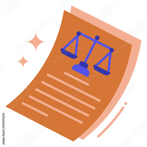 Legal Documents Icon Flat Style