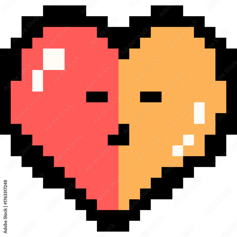 Obraz premium Heart Pixel Cute icon element 