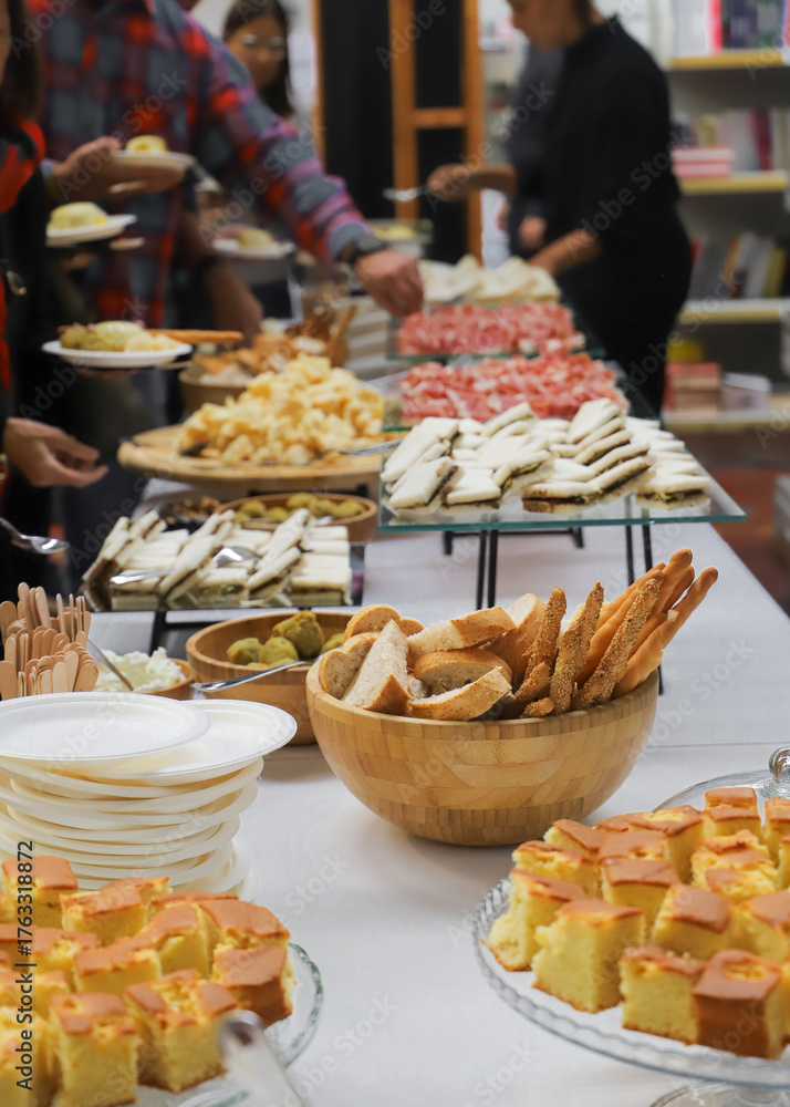 Fototapeta premium catering buffet for events with food and drinks.