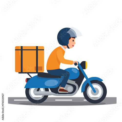Fast delivery service with scooter and box for shipping convenience