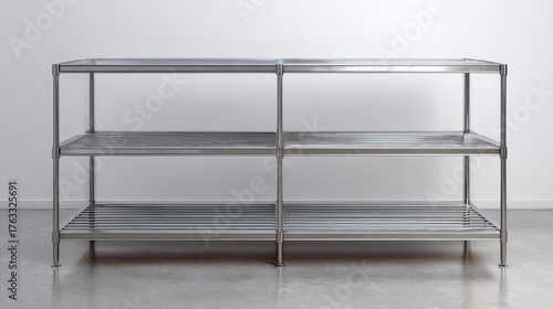 Modern Stainless Steel Open Shelving Unit for Contemporary Spaces