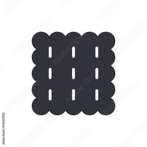 Crisp Wafer Vector Symbol Isolated Simple Biscuit Cookie