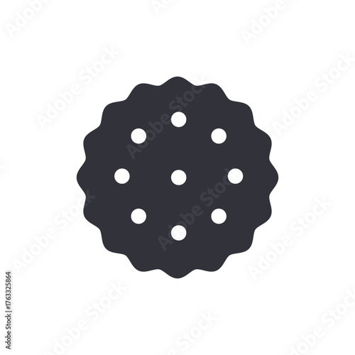 Simple Circular Cookie Icon Graphic Design Element