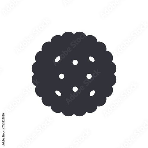 Minimal Biscuit Icon Round Pastry Cookie Food Symbol