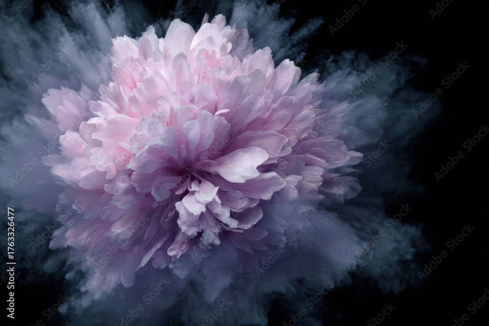 Obraz premium Pastel flower burst, soft petal cloud, dreamy bloom, delicate vapor