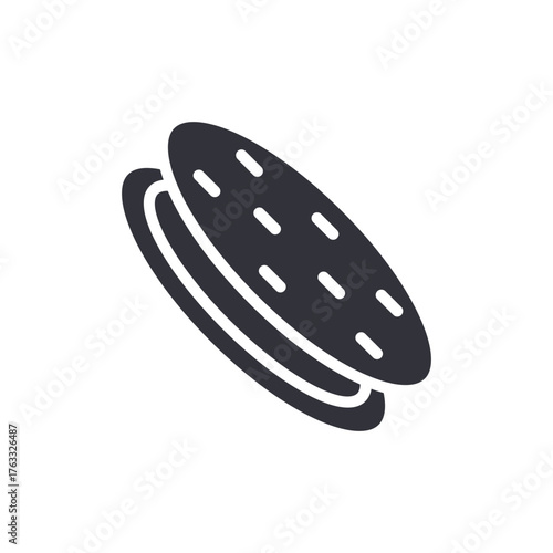 Sandwich Flat Symbol Food Meal Snack Simple Style