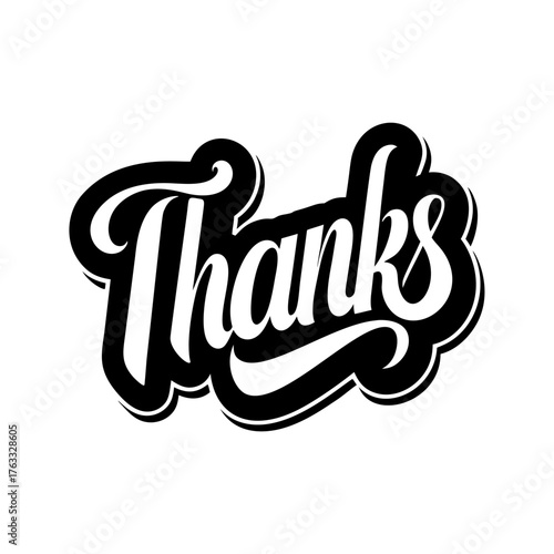 Hand Lettered Thanks Typography Design