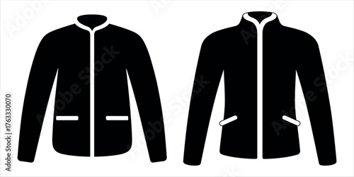 Men coat icon vector illustration — elegant male jacket symbol on white background, perfect for fashion, clothing, and apparel design projects.