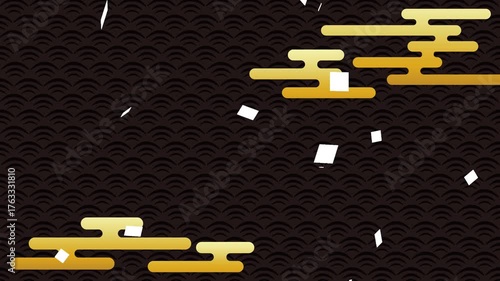 正月のイメージ動画　紙吹雪が落ちるアニメーション