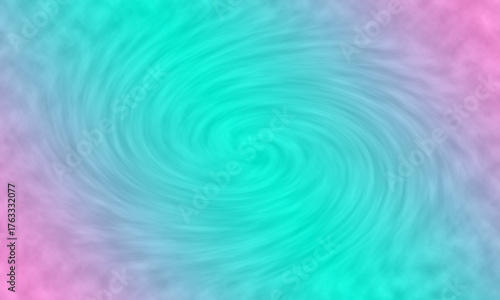 Mesmerizing abstract background featuring a swirling vortex of soft turquoise and pink misty colors